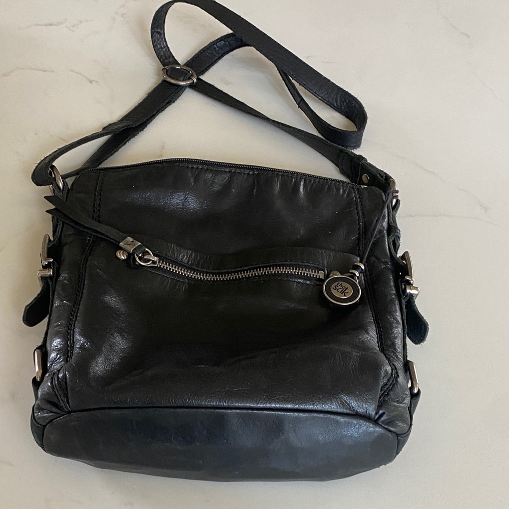 The Sak Black Leather Crossbody Bag